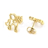 Hollow Out Unicorn 304 Stainless Steel Stud Earrings EJEW-G359-05G-2