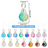 225Pcs 15 Colors Spray Painted Crackle Glass Pendants PALLOY-AB00090-2