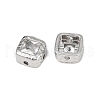 Brass Clear Cubic Zirconia Spacer Beads KK-D375-36P-2