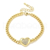 Brass Micro Pave Cubic Zirconia Bracelets BJEW-S158-02G-B-4
