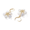 Glass & Glass Seed Beads Flower Pendant Necklaces & Hoop Earrings Sets SJEW-MZ00011-12