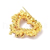 Heart Zinc Alloy Rhinestone Brooches for Backpack Clothes JEWB-R069-01A-G-2