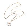 Natural & Synthetic Mixed Gemstone Clover Pendant Necklaces NJEW-JN05132-5
