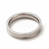 Non-Tarnish 201 Stainless Steel Grooved Finger Ring Settings STAS-P323-11P-2