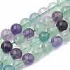 Natural Fluorite Beads Strands G-S333-6mm-006-1