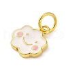 925 Sterling Silver White and Pink Enamel Smiling Face Cloud Charms STER-D303-03G-2