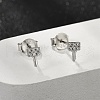 Key S925 Sterling Silver Micro Pave Clear Cubic Zirconia Stud Earrings for Women EJEW-K307-03B-P-2