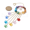 Glass Star Pendant Decorations HJEW-JM01246-01-3