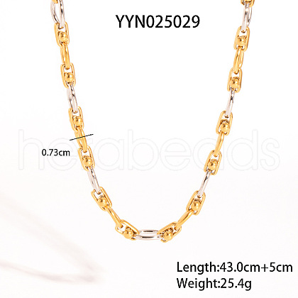 Stainless Steel Link Chain Necklaces for Women IX7784-2-1