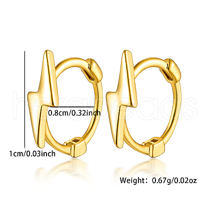 S925 Sterling Silver Lightning Hoop Earrings OB5526-7-1