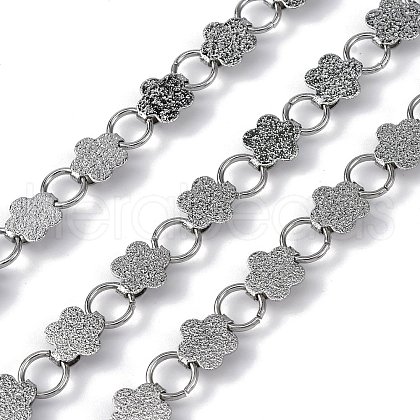304 Stainless Steel Flower Link Chains CHS-B006-08P-01-1
