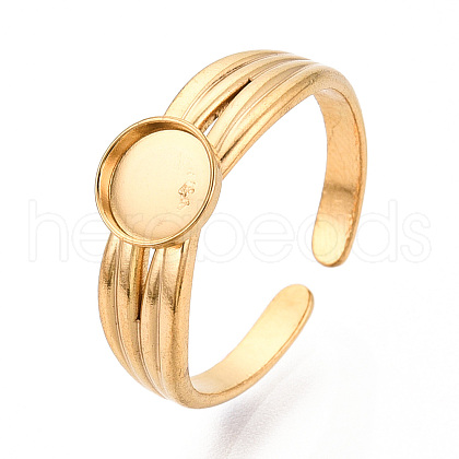 304 Stainless Steel Cuff Ring Components STAS-T066-14G-1
