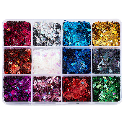 Olycraft 48G 12 Colors Laser PET Nail Sequins Care Decoration MRMJ-OC0003-51-1