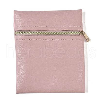 Imitation Leather Jewelry Storage Zipper Bags ABAG-G016-01D-03-1