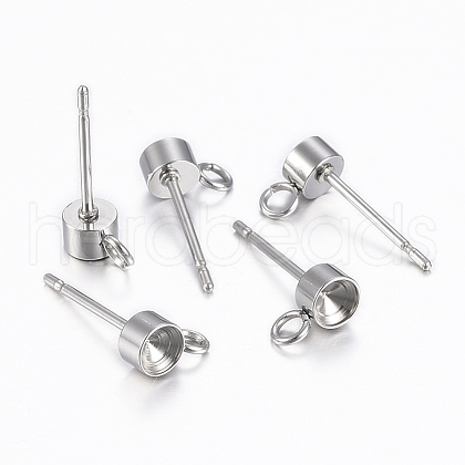 Non-Tarnish 304 Stainless Steel Stud Earring Settings STAS-K154-66P-1