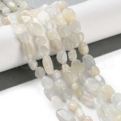 Natural White Moonstone Beads Strands G-P497-01C-65-1