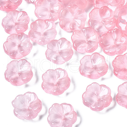 Transparent Spray Painted Imitation Jade Glass Beads GLAA-Q089-003-E004-1