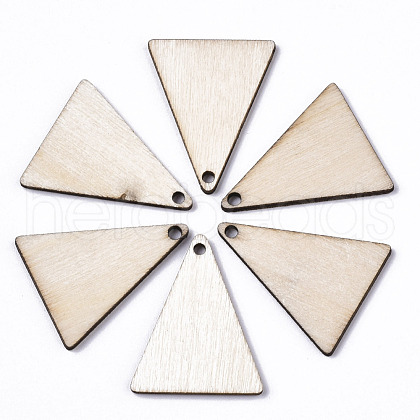 Unfinished Natural Poplar Wood Pendants WOOD-S045-113-1