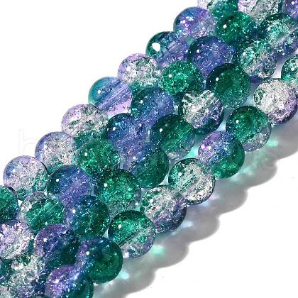 Crackle Glass Beads Strands X-CCG-C002-8mm-03-1