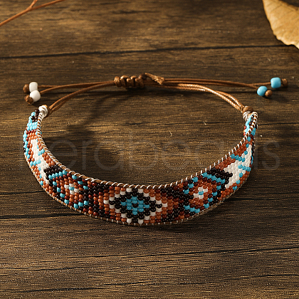 Bohemian Style Geometric Glass Seed Bead Handmade Bracelet for Women HL6362-1-1