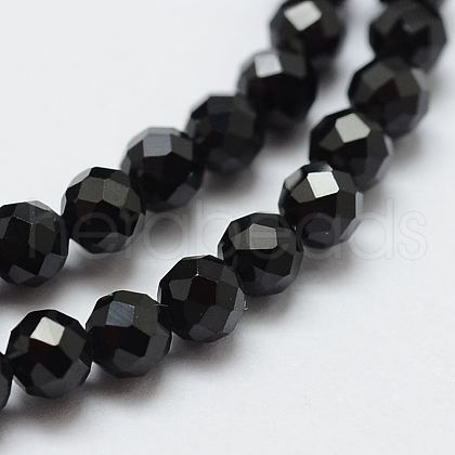 Natural Black Spinel Beads Strands X-G-E366-07-4mm-1