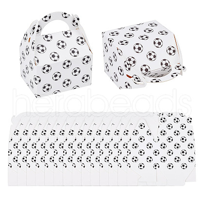 Olycraft 16pcs Football Pattern Kraft Paper Candy Boxes CON-OC0001-65A-1