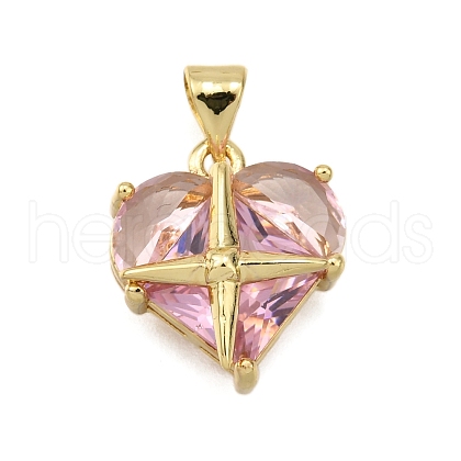 Brass Micro Pave Cubic Zirconia Pendants KK-K401-02C-G-1