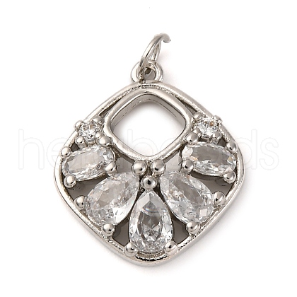 Brass Micro Pave Cubic Zirconia Pendants KK-P308-69P-1