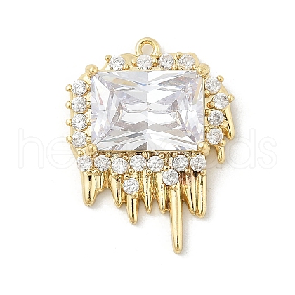 Brass Micro Pave Cubic Zirconia Pendants KK-E791-25G-1