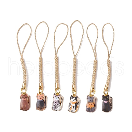 Golden Alloy Enamel Mobile Straps HJEW-JM02063-1