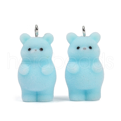 Flocky Resin Pendants FIND-A052-05B-1