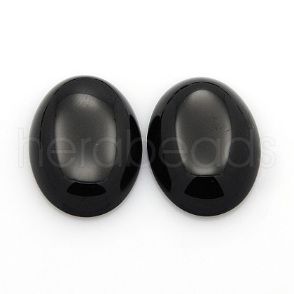 Natural Dyed & Heated Black Agate Cabochons X-G-P023-12-1