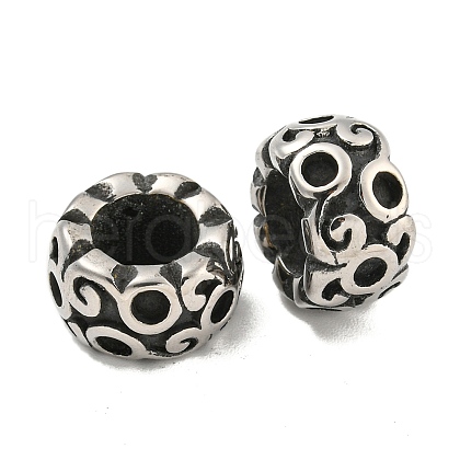 316 Surgical Stainless Steel Large Hole Beads STAS-Q326-10AS-04-1