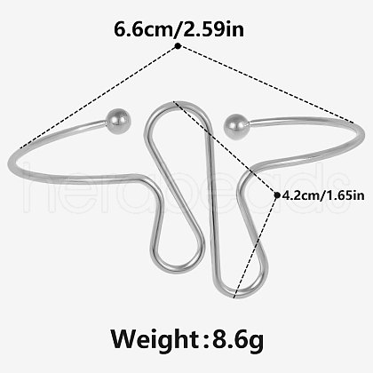 European and American Style 304 Stainless Steel Cuff Bangles for Women PT2723-1-1