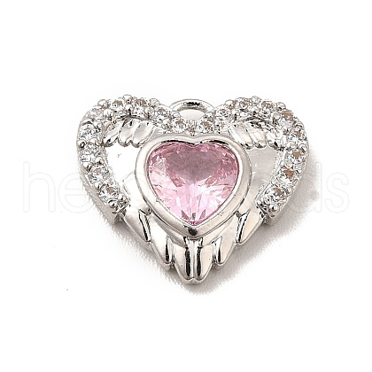 Rack Plating Brass Micro Pave Cubic Zirconia Charmts KK-P230-19P-02-1