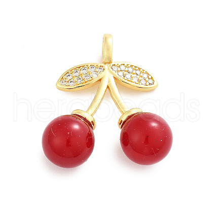 Brass Micro Pave Cubic Zirconia Pendants KK-H073-03G-1