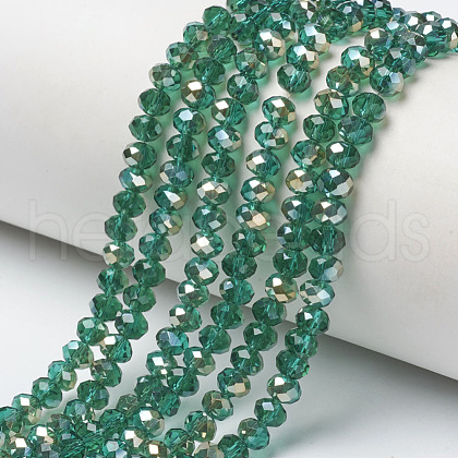 Electroplate Glass Beads Strands EGLA-A034-T6mm-K03-1