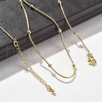 Brass Satellite Chains Necklaces for Women NJEW-D302-16G-1