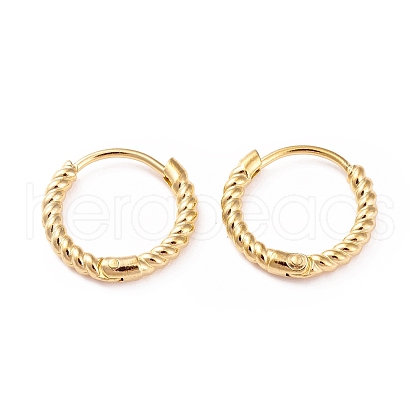304 Stainless Steel Twist Rope Shape Hoop Earrings for Women EJEW-I278-01B-G-1