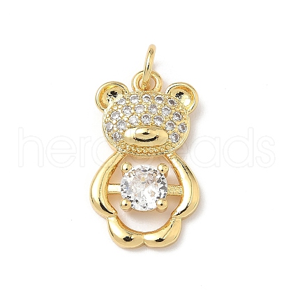 Brass Micro Pave Cubic Zirconia Pendants KK-Q068-04D-1