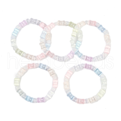 Natural Selenite Beaded Stretch Bracelets for Women BJEW-F481-02-1