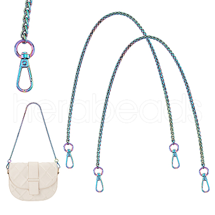   2Pcs Zinc Alloy Wheat Chain Bag Handles FIND-PH0009-82C-1