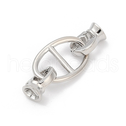 Oval Brass Fold Over Clasps KK-U062-43P-1