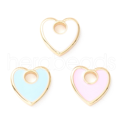 Rack Plating Eco-friendly Brass Enamel Charms KK-D073-04G-NR-1