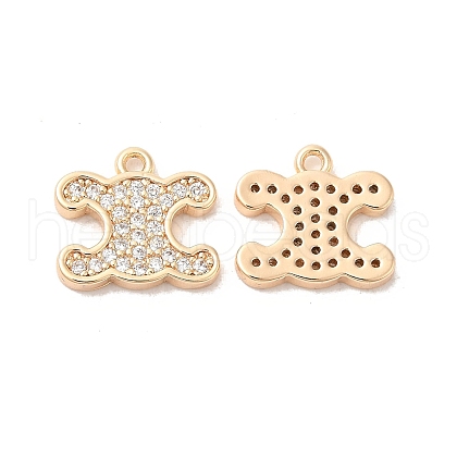 Brass & Cubic Zirconia Pendants KK-Q773-21G-1