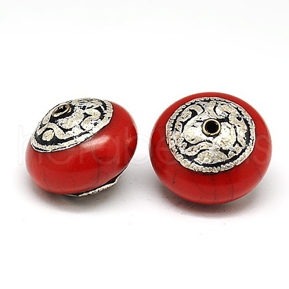 Handmade Tibetan Style Beads TIBEB-K023-02C-22mm-1