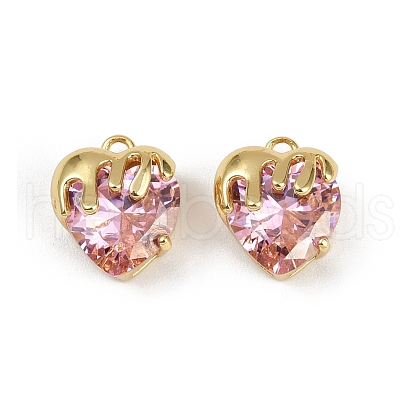 Brass Micro Pave Cubic Zirconia Charms KK-R226-06G-03-1