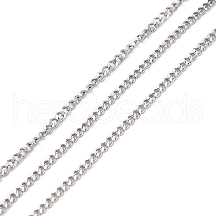 Tarnish Resistant 304 Stainless Steel Curb Chains CHS-D033-02P-03-1