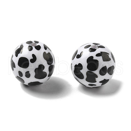 Printing Opaque Acrylic Beads OACR-H049-01D-1