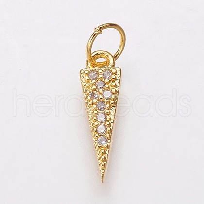 Brass Micro Pave Cubic Zirconia Charms KK-P134-16G-1